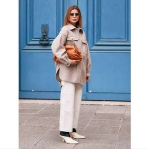 JOIE Sherpa Teddi fleece tan oversized Shacket